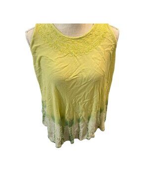 Light Green Embroidered Tank Top - Women